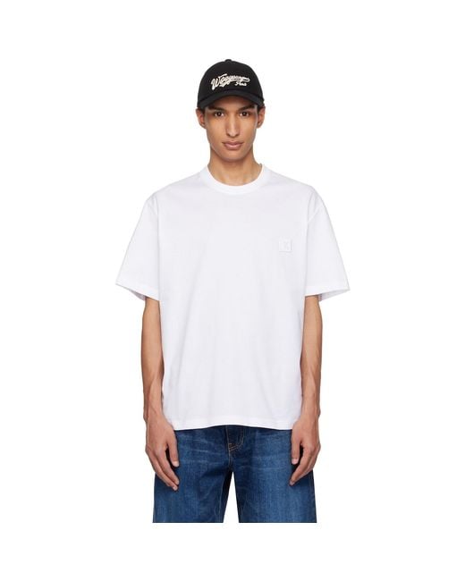 Wooyoungmi White Flower Back Logo T-Shirt for men