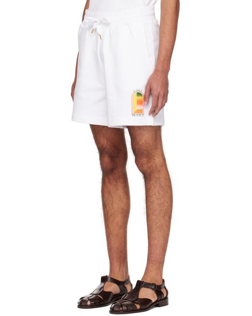Casablancabrand White Gradient L'arche Shorts for men
