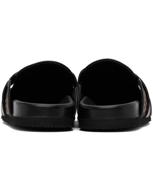 Moschino Black & Brown Logo Slippers for men