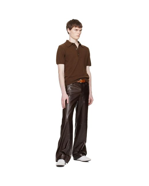 Entire studios Black Straight Leg Leather Pants for men