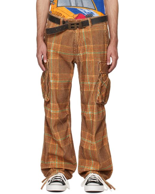 ERL Brown Printed Cargo Pants for men