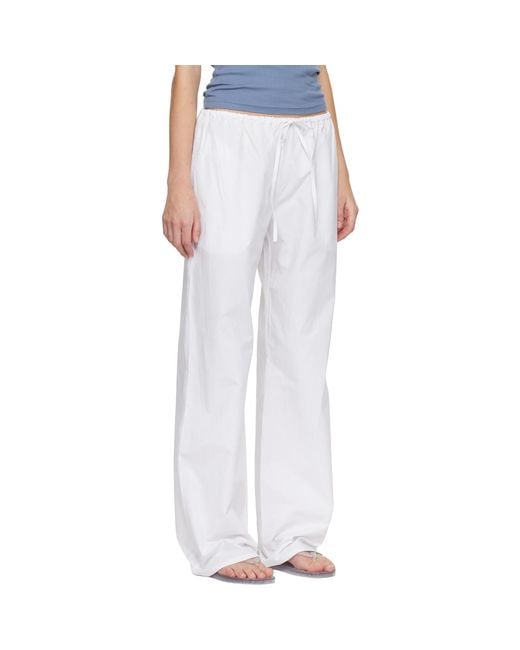 Matteau White Drawcord Trousers
