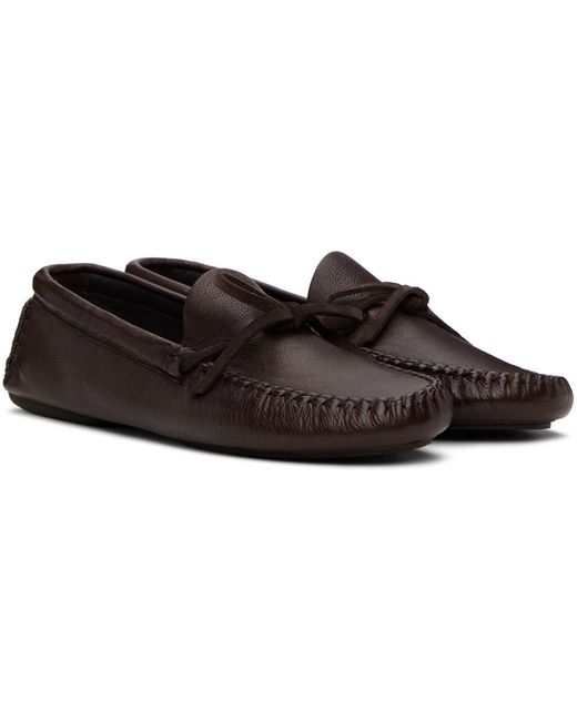 The Row Black Brown Lucca Loafers