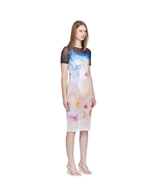 Casablanca Multicolor Printed Mesh Dress