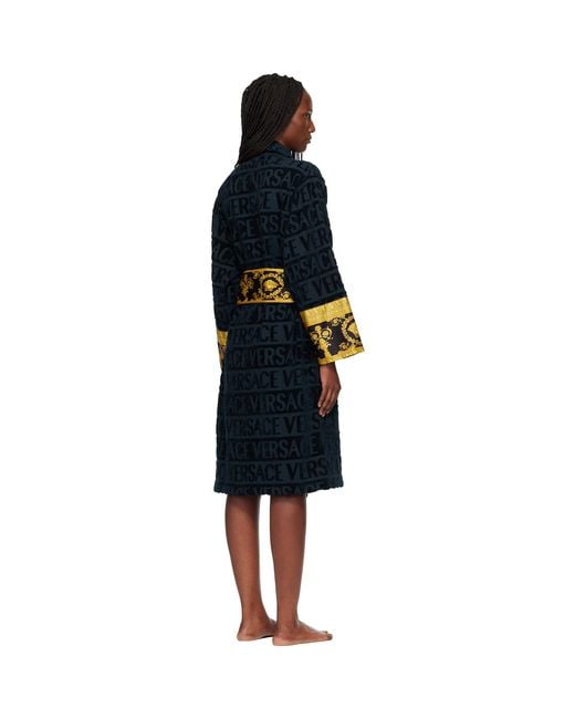 Versace Black 'I Heart Baroque' Bathrobe