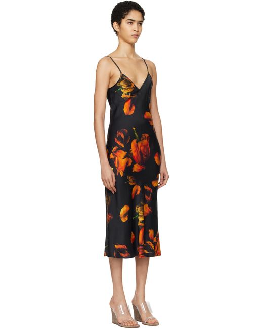 SILK LAUNDRY Black 90S Slip Midi Dress