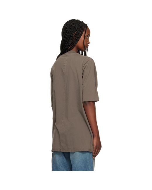 Rick Owens Brown Temple Jumbo S/S T-Shirt