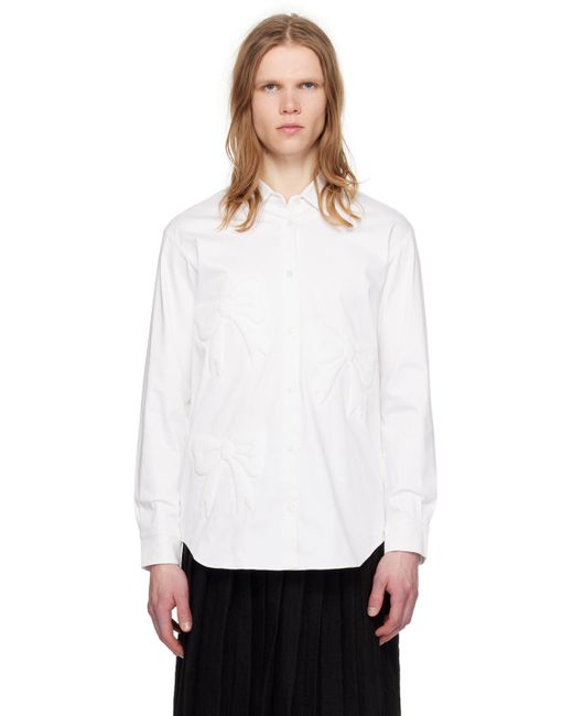 Ashley Williams White 3D Bow Shirt for men