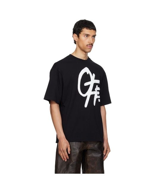 Off-White c/o Virgil Abloh Black Shared Spray Logo Skate T-Shirt for men