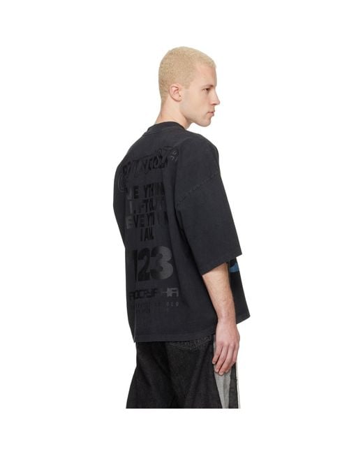 RIVINGTON roi Rebis Black Left Out Vintage T-Shirt for men