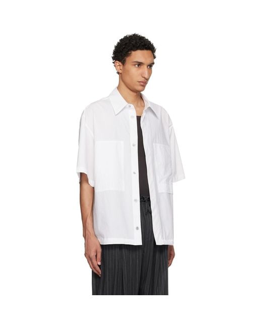Wooyoungmi White Short Sleeve Cotton Shirt for men