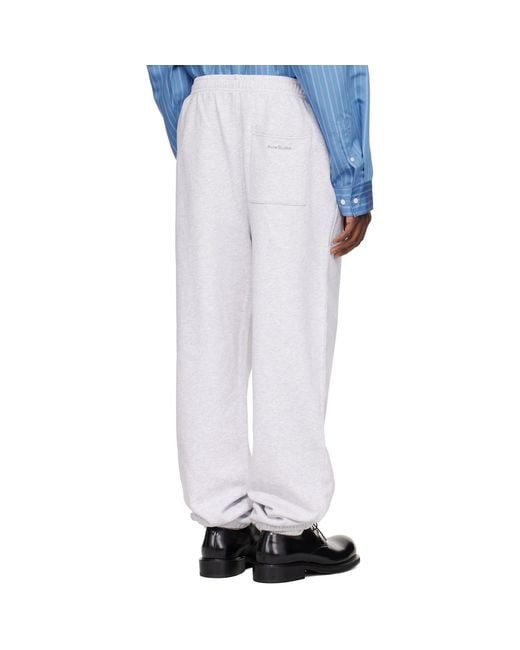 Acne White Cotton Sweatpants for men
