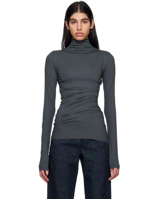 Lemaire Black Gray Twisted Second Skin T-shirt