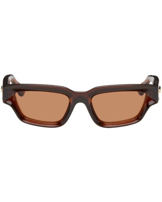 Bottega Veneta Black Brown Sharp Square Sunglasses for men