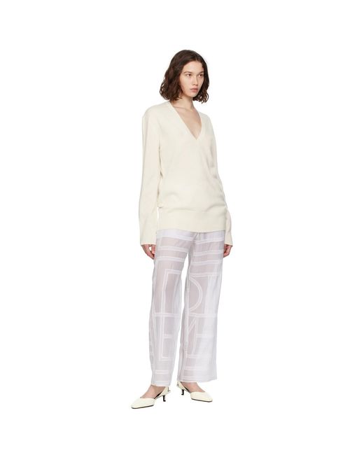Totême Multicolor Off- Cashmere V-Neck Knit Sweater