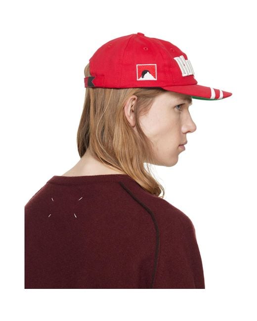 Rhude Red Moonlight Dual Stripe Cap for men