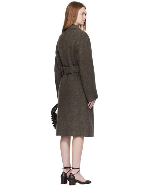 Lemaire Black Khaki Belted Tailored Coat