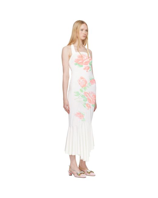 YUHAN WANG Black Ssense Exclusive Rose Printed Halterneck Midi Dress