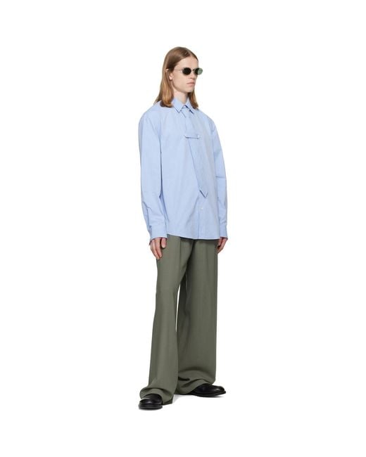Dries Van Noten Blue Classic Cotton Tie Shirt for men