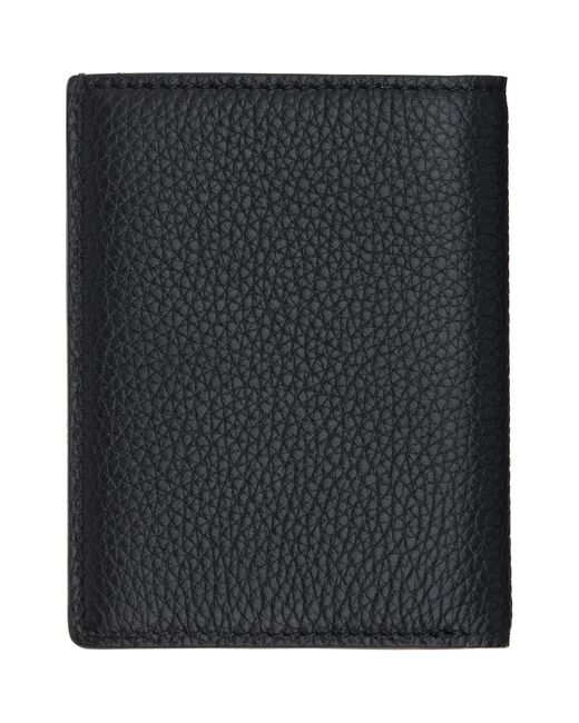 Tom Ford Black Grain Leather Folding Card Holder for men