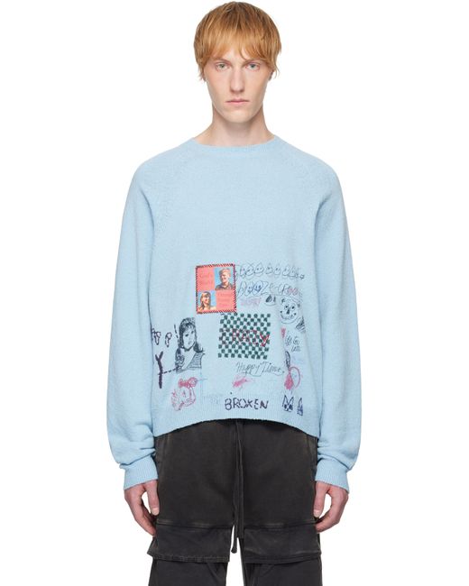 PALY Blue 'Booze Crooze' Knit Sweater for men
