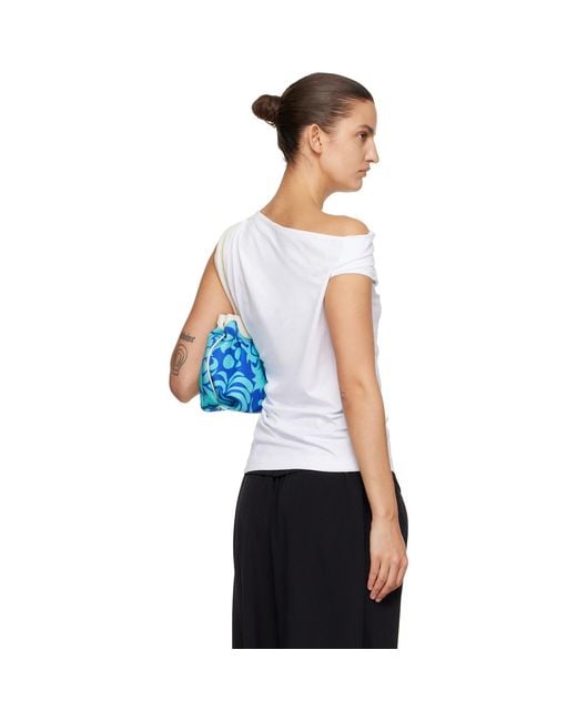 Dries Van Noten White Off-Shoulder Jersey Top