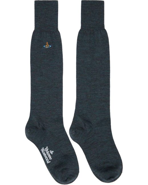 Vivienne Westwood Black Uni Colour High Socks for men