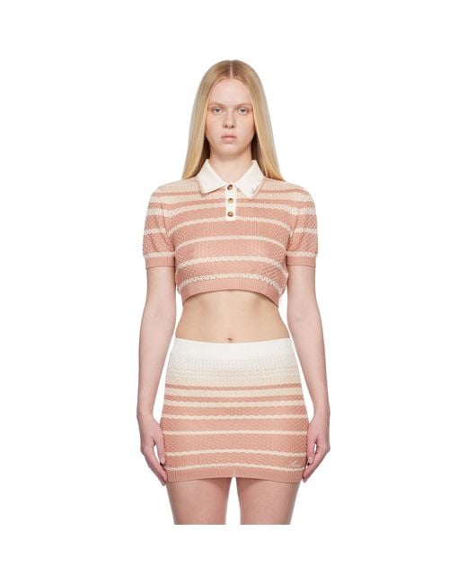 Amiri Multicolor Off- Stripe Cropped Polo