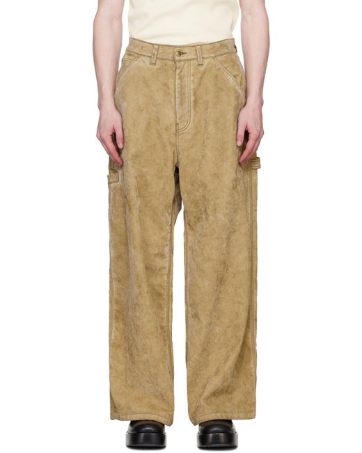 Alexander Wang Natural Tan Rounded Carpenter Faux-Suede Jeans for men