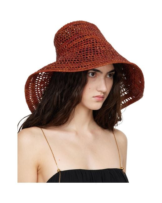 Chloé Brown 'the Raffia Capeline' Beach Hat