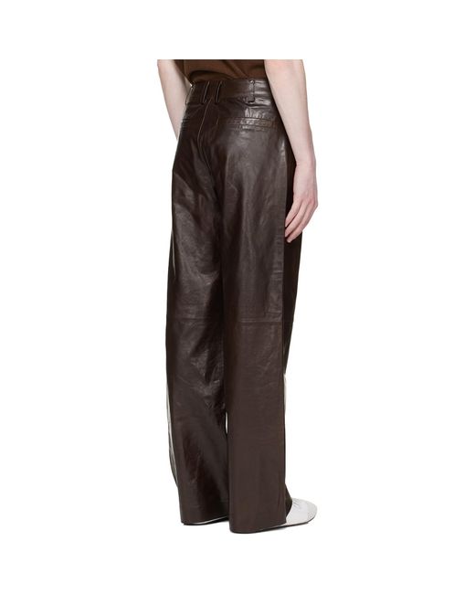 Entire studios Black Straight Leg Leather Pants for men