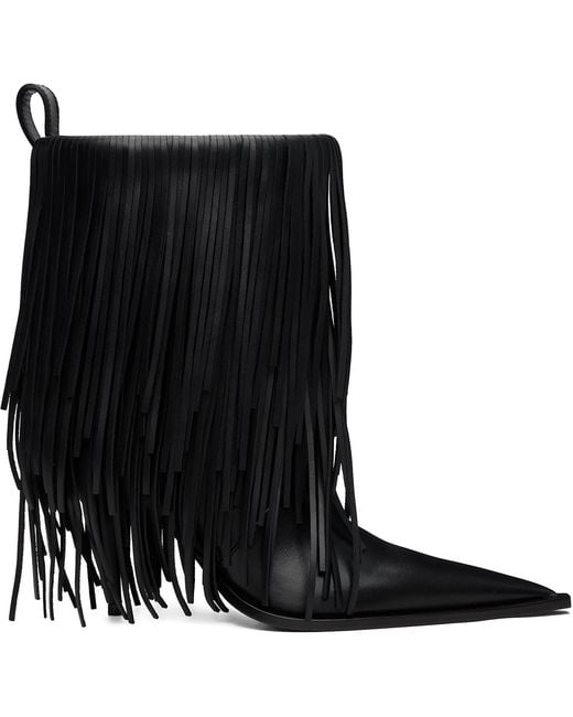 Balenciaga Black Avenue Fringe Boots