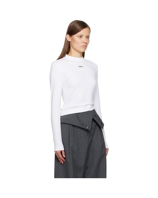 Jacquemus White 'The Gros Grain' Long-Sleeve T-Shirt