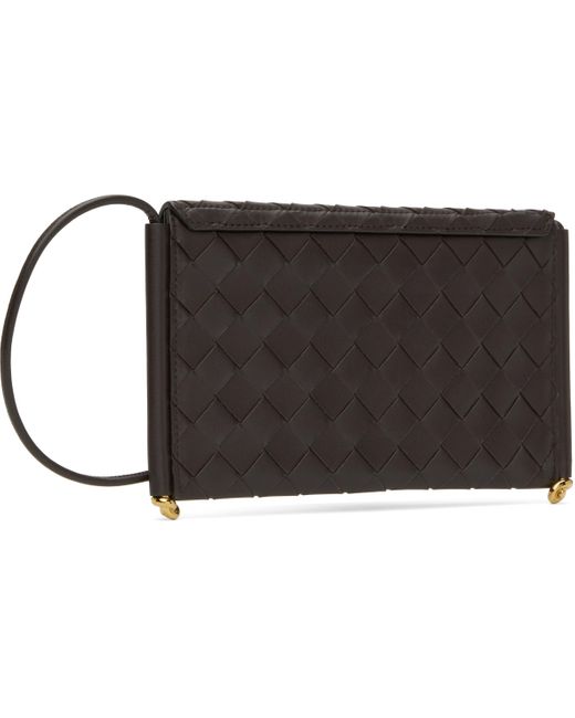 Bottega Veneta ブラウン Solstice Horizontal スマホショルダー Black