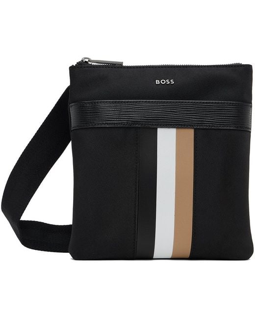 Boss Black Striped Envelope Bag for men