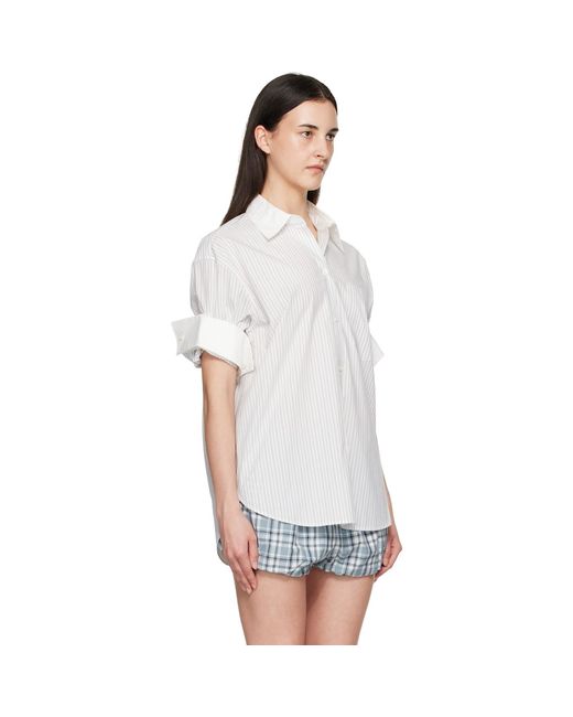 Acne White Supra Stripe Midsummer Shirt