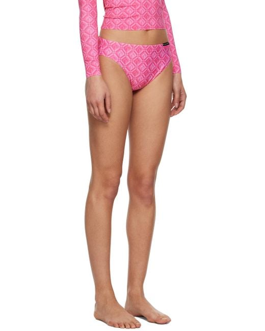 MARINE SERRE Pink Printed Bikini Bottom