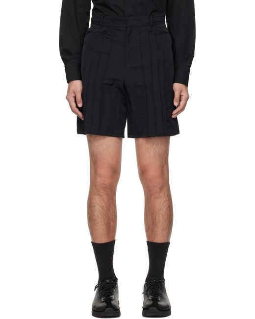 lesugiatelier Black Pin Tuck Shorts for men