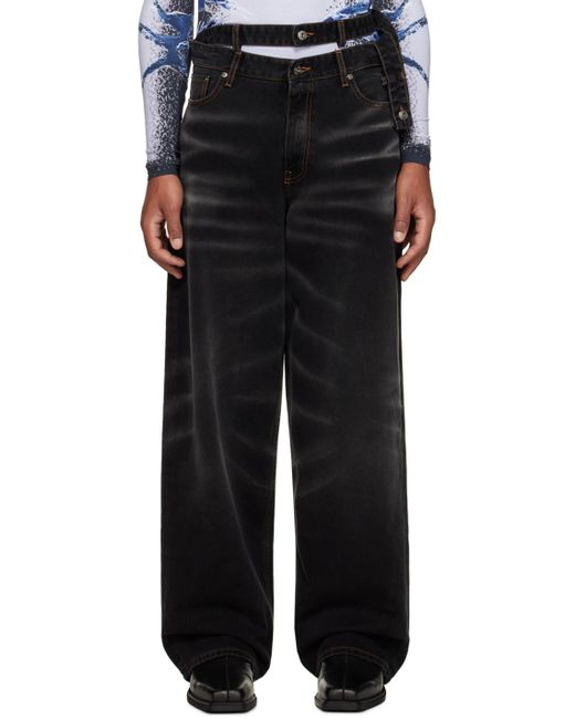 Y. Project Black Multi Waistband Jeans for men