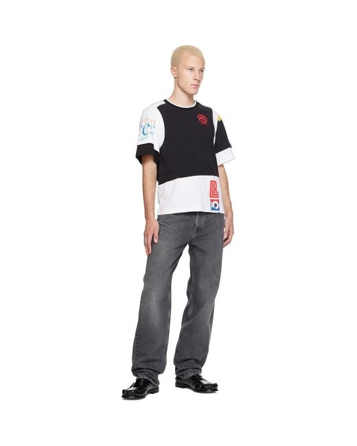 MARINE SERRE Black Regenerated Graphic Jersey Layered T-Shirt for men
