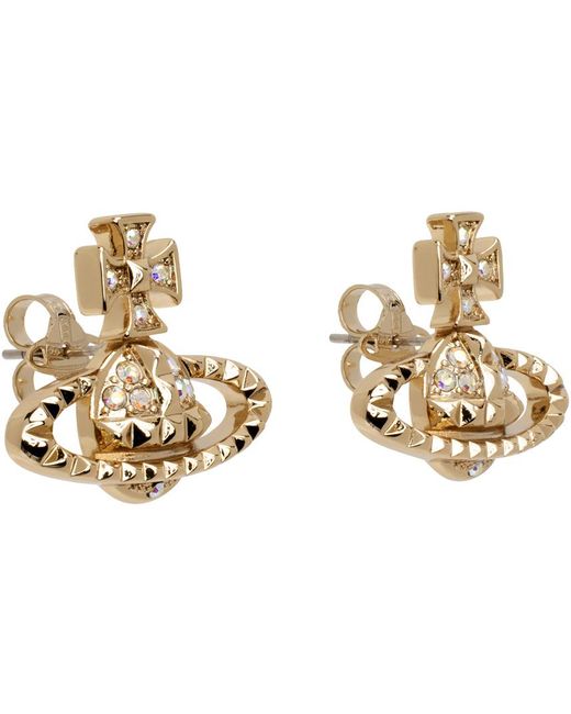 Vivienne Westwood Black Gold Mayfair Bas Relief Earrings for men