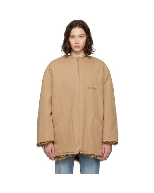 MM6 by Maison Margiela Natural Tan Cotton Canvas Sports Jacket