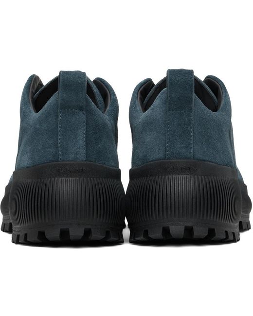 Jil Sander Black Blue Thick Suede Reverse Sneakers for men