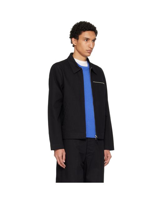 Merz B. Schwanen Blue Zipped Twill Jacket for men