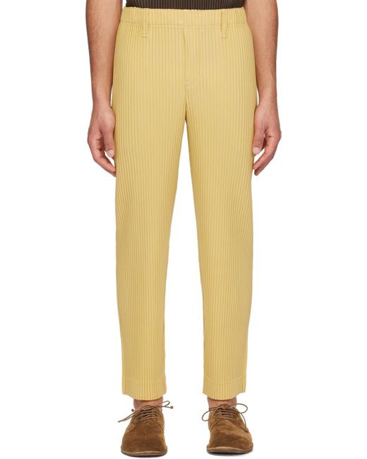 Homme Plissé Issey Miyake Homme Plissé Issey Miyake Yellow Tailored Pleats 1 Trousers for men