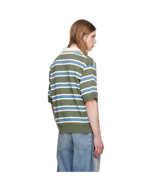DSquared² Blue Striped Knit Polo for men
