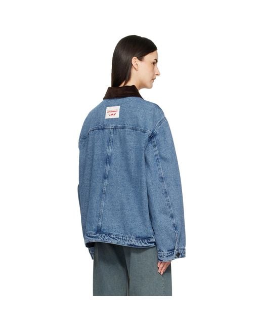 Charles Jeffrey Blue Corduroy Collar Denim Jacket