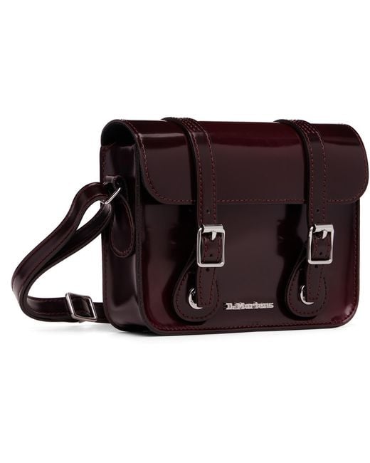 Dr. Martens Black Burgundy 7 Inch Faux-Leather Crossbody Bag