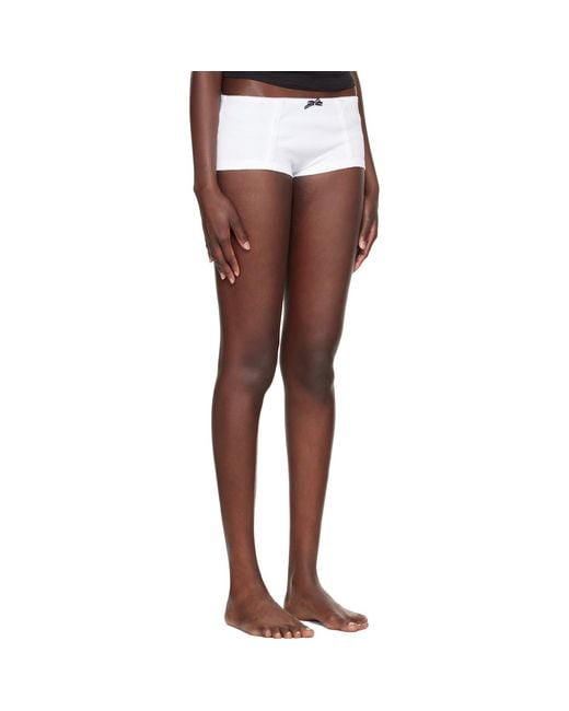 HOMMEGIRLS Natural Ribbed Boy Shorts
