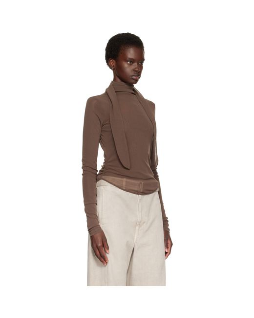 Lemaire Brown Ballerina Scarf Blouse